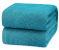 Queen Size Blanket for Bed 100% Cotton Blankets Soft and Breathable 410Gsm Waffle Lightweight Summer Blanket 90x90 Inches Teal