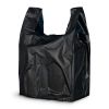 Pack of 500 Black Plastic Bags 15 x 7 x 26. Plain Carry-Out T-Shirt Bags 15x7x26. Thickness 0.65 mil. Unprinted Shopping Bags. Handled Polyethylene Ba
