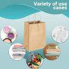 Pack of 250 Paper Shopping Bags 8 x 4.75 x 10.5. Brown Kraft Carry-Out Bags 8 x 4 3/4 x 10 1/2 Merchandise Gift Bags. Reusable Durable Bags with Handl