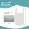 Pack of 1000 White T-Shirt Plastic Bags 11.5 x 6.5 x 21. Plain T-Shirt Carry-Out Bags 11 1/2 x 6 1/2 x 21. Thickness 0.65 mil. Shopping Bags. Handled