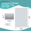 Pack of 250 Jumbo Co-Extruded Vacuum Pouches 18 x 28 Clear Vacuum Food Bags 18x28. Thickness 3 mil Thick. Polyethylene Bags for Packing and Storing. P