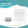 Pack of 500 Jumbo Zipper Bags 22 x 24 Large Clear Seal Top Bags with Single Track 22x24 Thickness 2 mil Poly Bags for Packing and Storing Polyethylene