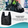 Pack of 2000 Black Plastic Bags 6 x 3 x 12. Plain Carry-Out T-Shirt Bags 6x3x12. Thickness 0.65 mil. Unprinted Shopping Bags. Handled Polyethylene Bag