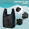 Pack of 2000 Black Plastic Bags 6 x 3 x 12. Plain Carry-Out T-Shirt Bags 6x3x12. Thickness 0.65 mil. Unprinted Shopping Bags. Handled Polyethylene Bag