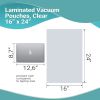 Pack of 500 Laminated Vacuum Pouches; Clear 16 x 22. Poly-Nylon Vacuum Food Bags 16x22. Thickness 3 mil Thick. Plastic Bags for Packing and Storing. P