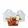 Pack of 200 White Take Out Bags with Loop Handle 14 x 11.5 x 12 + 11 .5 BG. Qpaque Merchandise Bags 14 x 11 1/2 x 12. Retail Shopping Plastic Bags wit