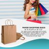 Pack of 250 Paper Shopping Bags 8 x 4.75 x 10.5. Brown Kraft Carry-Out Bags 8 x 4 3/4 x 10 1/2 Merchandise Gift Bags. Reusable Durable Bags with Handl