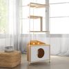 Corner Cat Tower Tree with Scratching Post, Climbing Platforms, and Feeding Station ‚Äì Multi-Level Cat Condo
