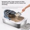 1 Pack Large(24*16*17"H) Stainless Steel Cat Litter Box with Lid, Extra Large Metal Litter Box for big cats